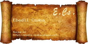 Ebedli Csaba névjegykártya